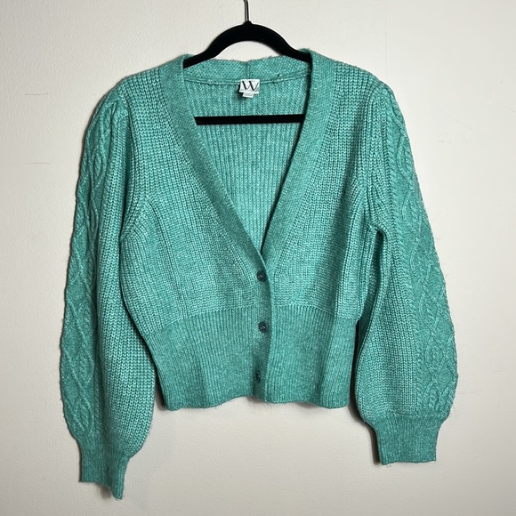 Worthington Green Chunky Crop Sweater size L - Picture 4 of 15